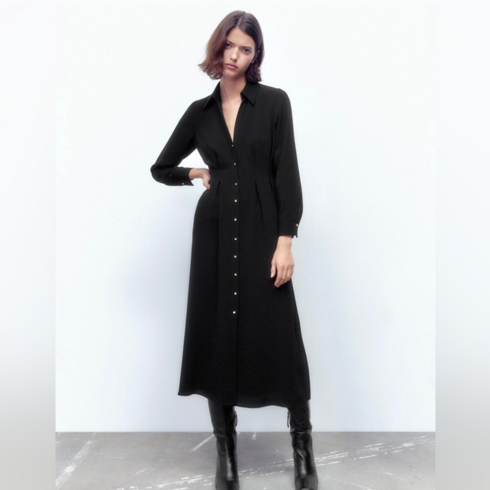 🆕️ Zara Button Down Pleated Dress